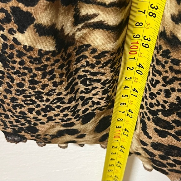 Vintage La Belle Drape Neck Animal Leopard Print Midi Size Medium New - Picture 7 of 8